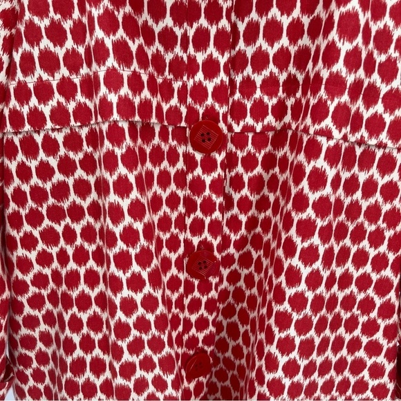 3 Sisters Womens NEW Jacket Size XXL Patterned 5 Buttons Pockets Red Cream - Picture 3 of 9